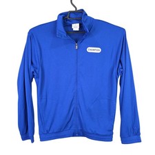 Mens Champion Blue Track Mesh Jacket Full Zip 100 Polyester Mock Neck Size S