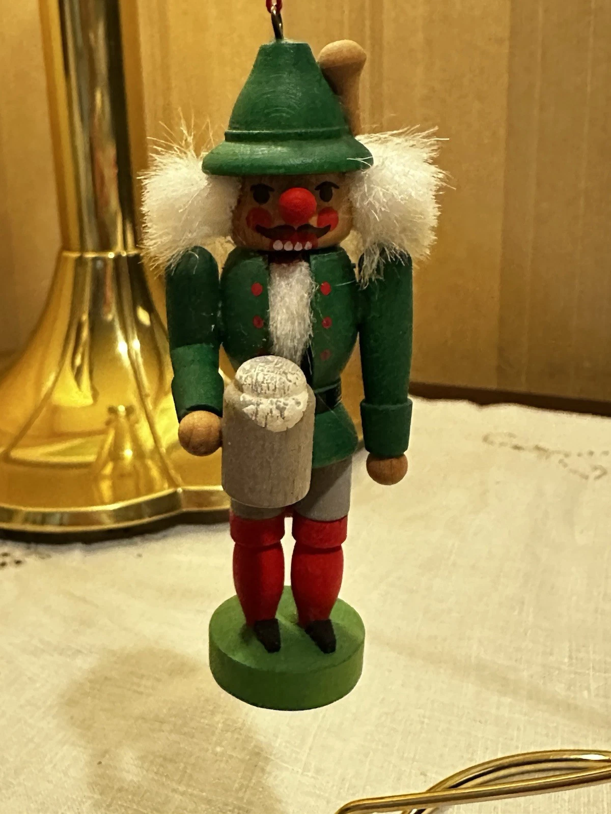 Christian Ulbrecht Wooden Nutcracker Ornament Vintage Made In Germany