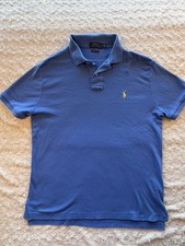 Polo Ralph Lauren Custom Slim Fit Polo Shirt Men's M Blue Short Sleeve Knit Logo