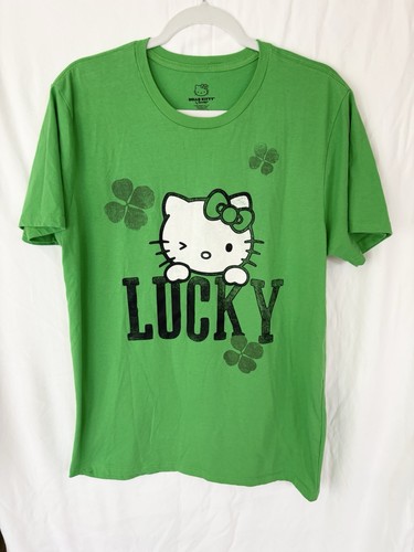 Hello Kitty green shamrock lucky T-shirt size L