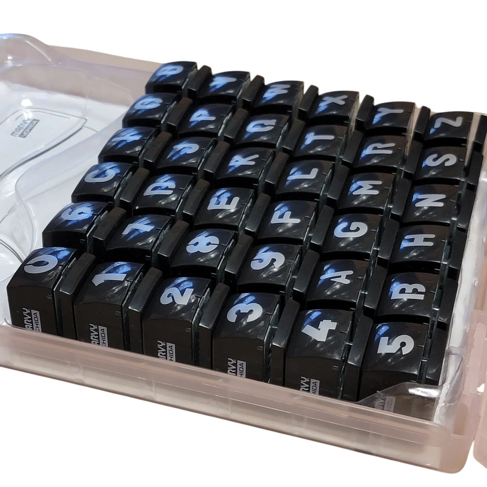 Marvy Uchida Cassette Craft Punch 36 Pc ABC 123 Letters Numbers CCP Set37 Case - Image 2 of 4