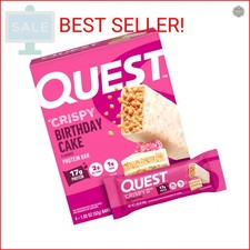Quest Nutrition Crispy Birthday Cake Protein Bar, 17g Protein, 1g Sugar, 2g Net
