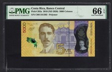 Costa Rica 5000 Colones 2018 (ND 2020) P282a Uncirculated Grade 66