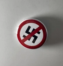 Anti-Nazi Anti-Fascist 1.25" Button N005B125 Badge Pin