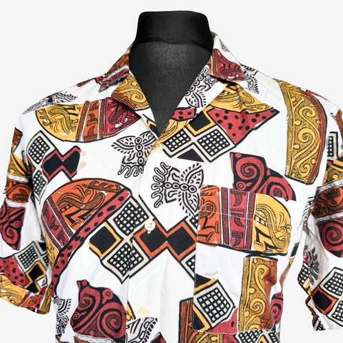 Ted Baker, TED BAKER Mens Vintage 90s Shirt Rare Geometric Abstract Print Size 3 M 40-42"