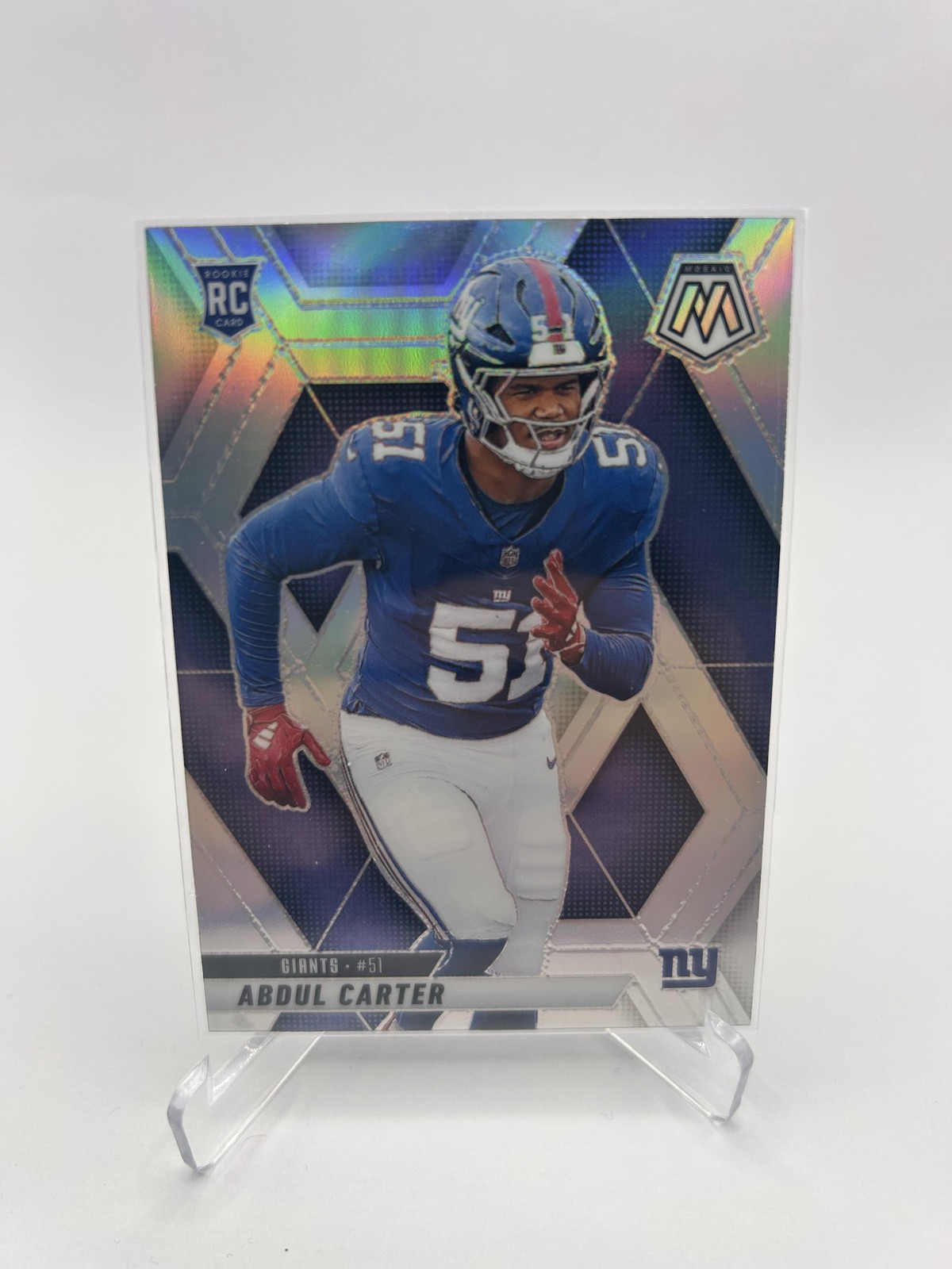 2025 Panini Mosaic #317 Abdul Carter Silver Prizm Rookie Card RC Giants