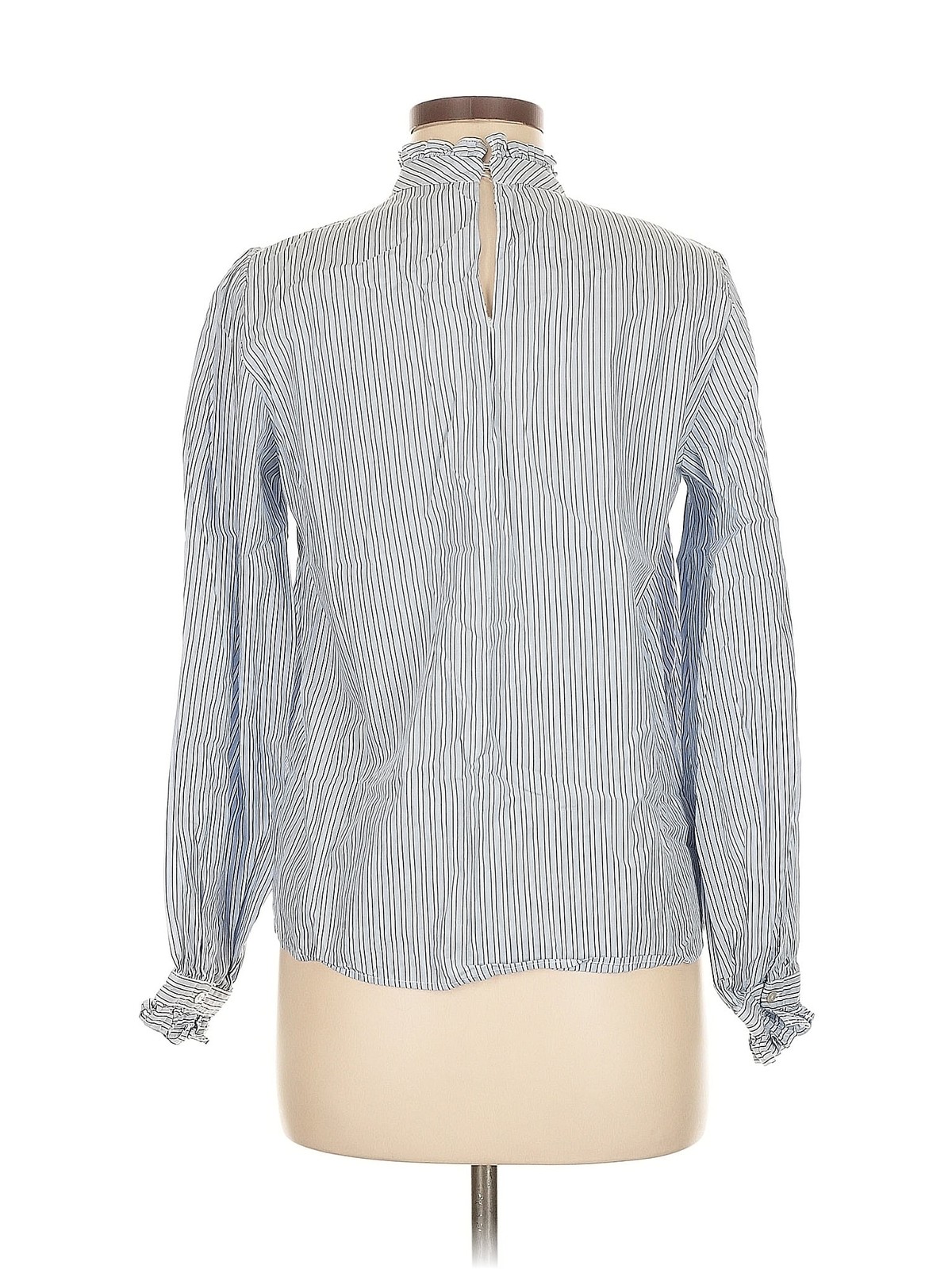 Zara Women Blue Long Sleeve Blouse M thumbnail 2