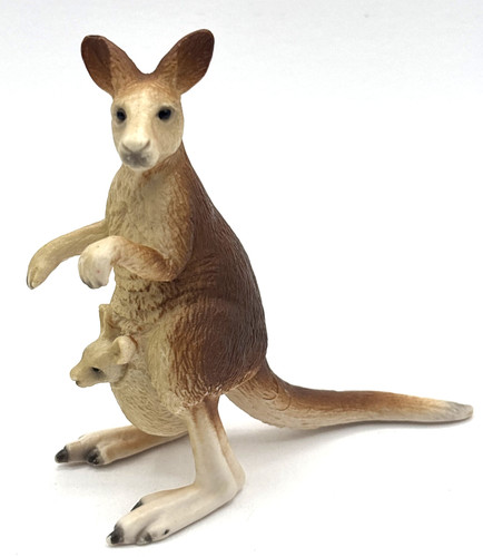 3.5" Kangaroo Female & Joey in Pouch Animal Wildlife Retired 2008 Schleich