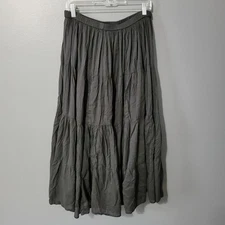 Rodeo Drive Maxi Skirt Witchy Whimsigoth Black Tiered Full Lined Size Large