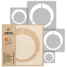 KIDS Reusable Plastic Stencils 5 pcs // RETRO RING - CIRCLE - DOT