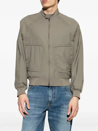 NEW Emporio Armani Gray Wool Blouson Bomber Jacket Sz 50 NWT $745 - product listing photo