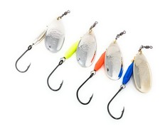 Lures Weighted Fishing Spinners Real Silver (Orange, Silver, Chartreuse, Blue...