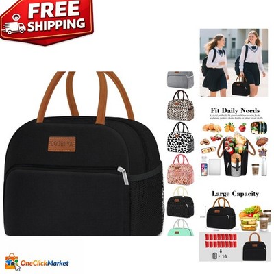 Durable 10L Lunch Box Tote with Multi-Pocket Organization, Leakproof Black