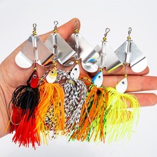 5PCS 13g Blade Spinner Bait with Rubber Skirt Fish Buzzbait Fishing Lure