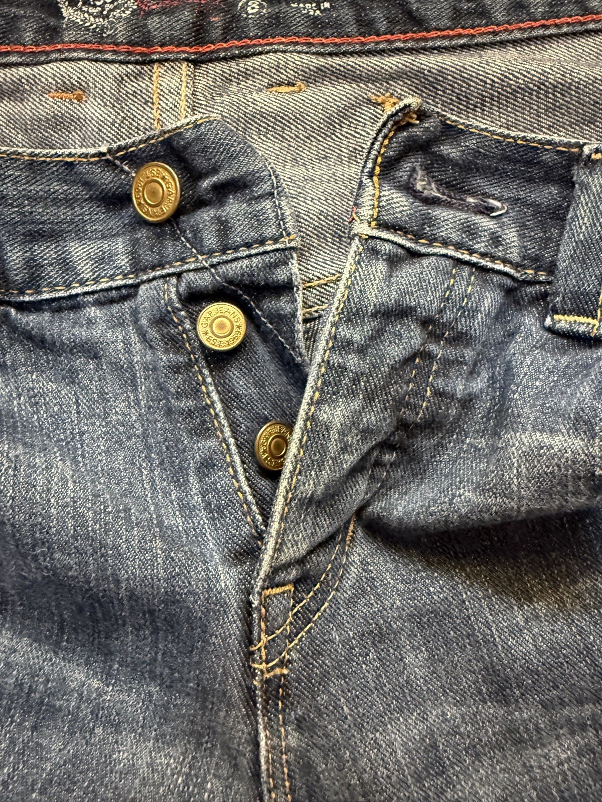 1969 GAP JEANS Patchwork CROPPED CAPRI Womens Low… - image 7