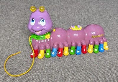 Leap Frog Alphabet Pal Pull Along Purple Talking Musical Caterpillar 2001 Works