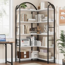 Arched Bookshelf 5 Tier Corner Tall Shelf Book Display Rack Storage Bookcase