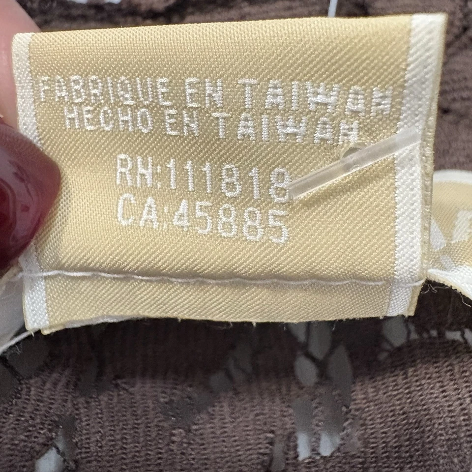 Blusa túnica Michael Kors feminina marrom renda manga longa boho transparente tamanho G - Imagem 4 de 4