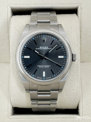 2019 Rolex Oyster Perpetual 39mm 114300 Rhodium Dial
