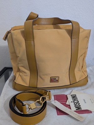 Vintage MOSCHINO REDWALL Mustard Nylon & Leather 2 Way Satchel Bag
