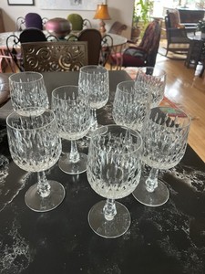 8 Gorham Stemmed Crystal Water Glasses Set of 8, Clear Decorative