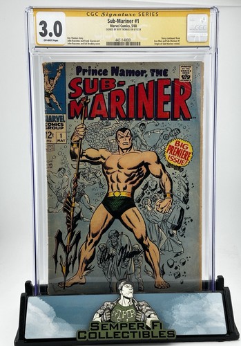 Sub-Mariner #1 CGC SS 3.0 White Pages Signed by Roy Thomas