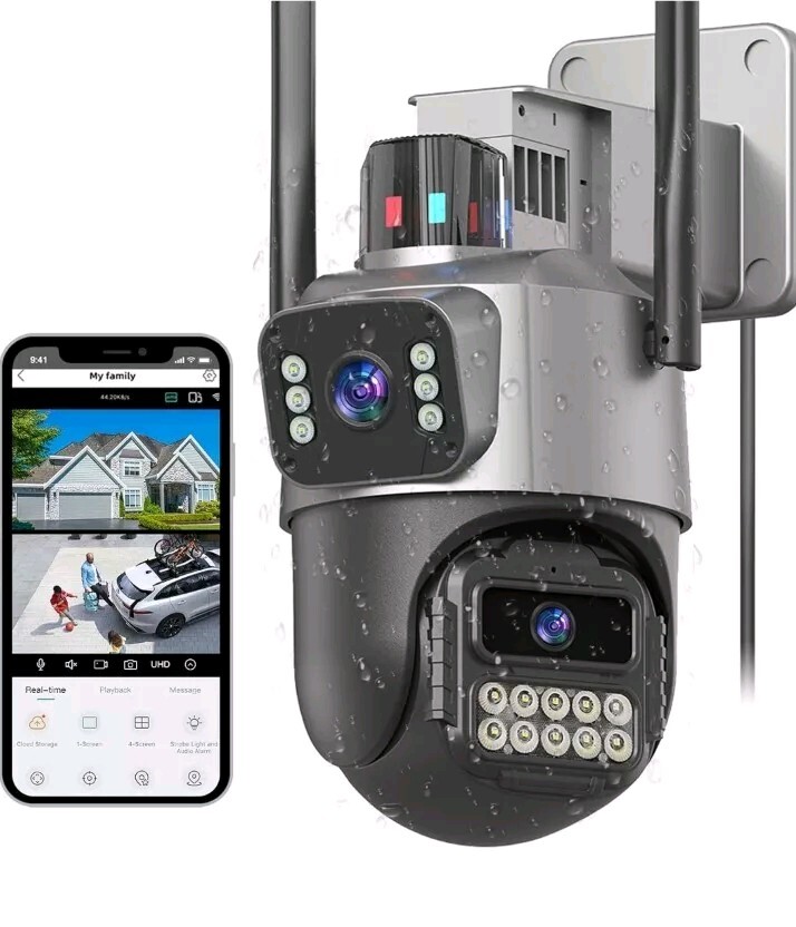 Security Camera Outdoor, 6MP Dual Lens WiFi Outside Cameras for Home Security...-image