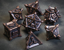 Bronze Caltrops Sharp Spikes Metal Dice Set 7pcs Dungeons and Dragons DnD