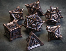 Bronze Caltrops | Sharp Spikes Metal Dice Set (7pcs) | Dungeons and Dragons DnD