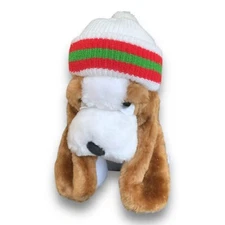 WHITE BASSETT HOUND PUPPY DOG PLUSH STUFFED SAD EYES 12" JAMESWAY BEANIE