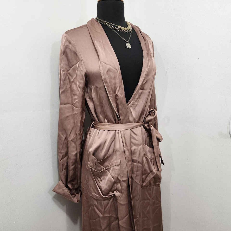 Wilfred Aritzia Durante Duster Jacket Kimono Robe Satin Silk Women's Size XS - Image 2 of 4