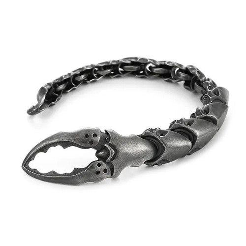 Polished Scorpions Large Link Bracelet Trendy for Men, Adjustable Length