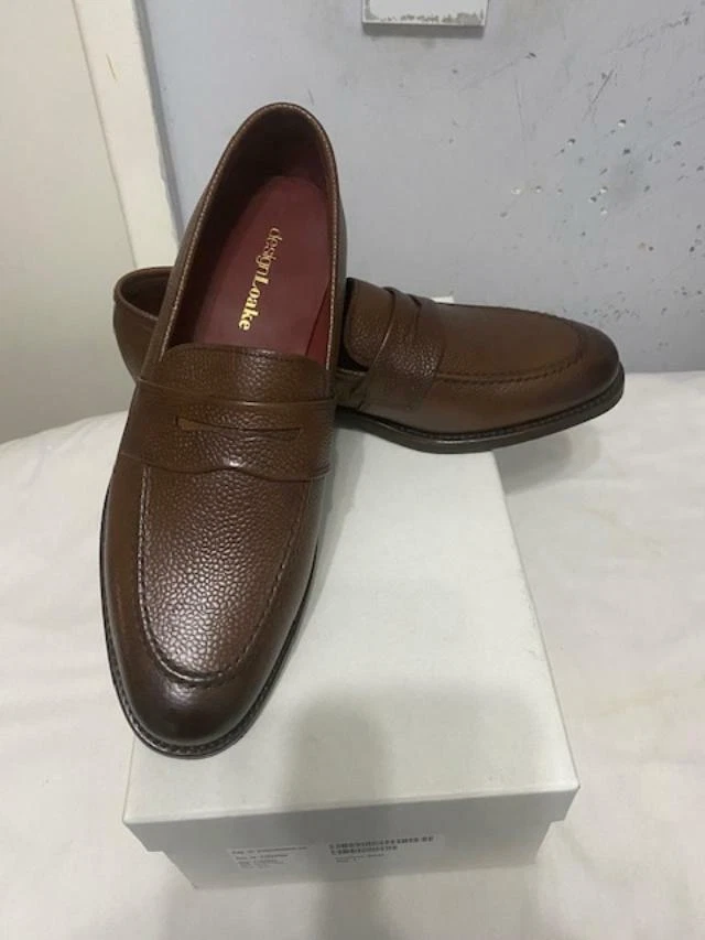 LOAKE Mens Camden Brown Slip Ons Grain Leather Loafer Shoes UK 7 F EU 41 265