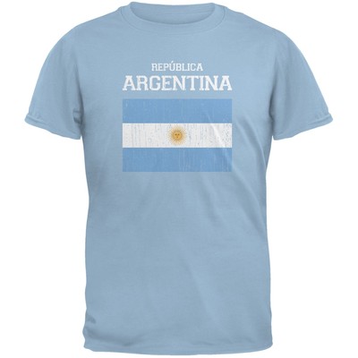 World Cup Distressed Flag Republica Argentina Light Blue Adult T-Shirt