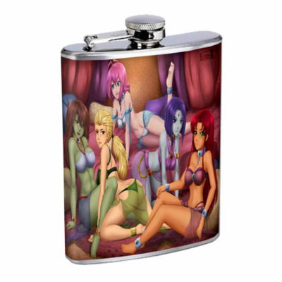 Harem Pin Up Girls D7 Flask 8oz Stainless Steel Hip Drinking Whiskey