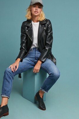 New Anthropologie Ett twa Whipstitch Moto Jacket Size XS MSRP: $168