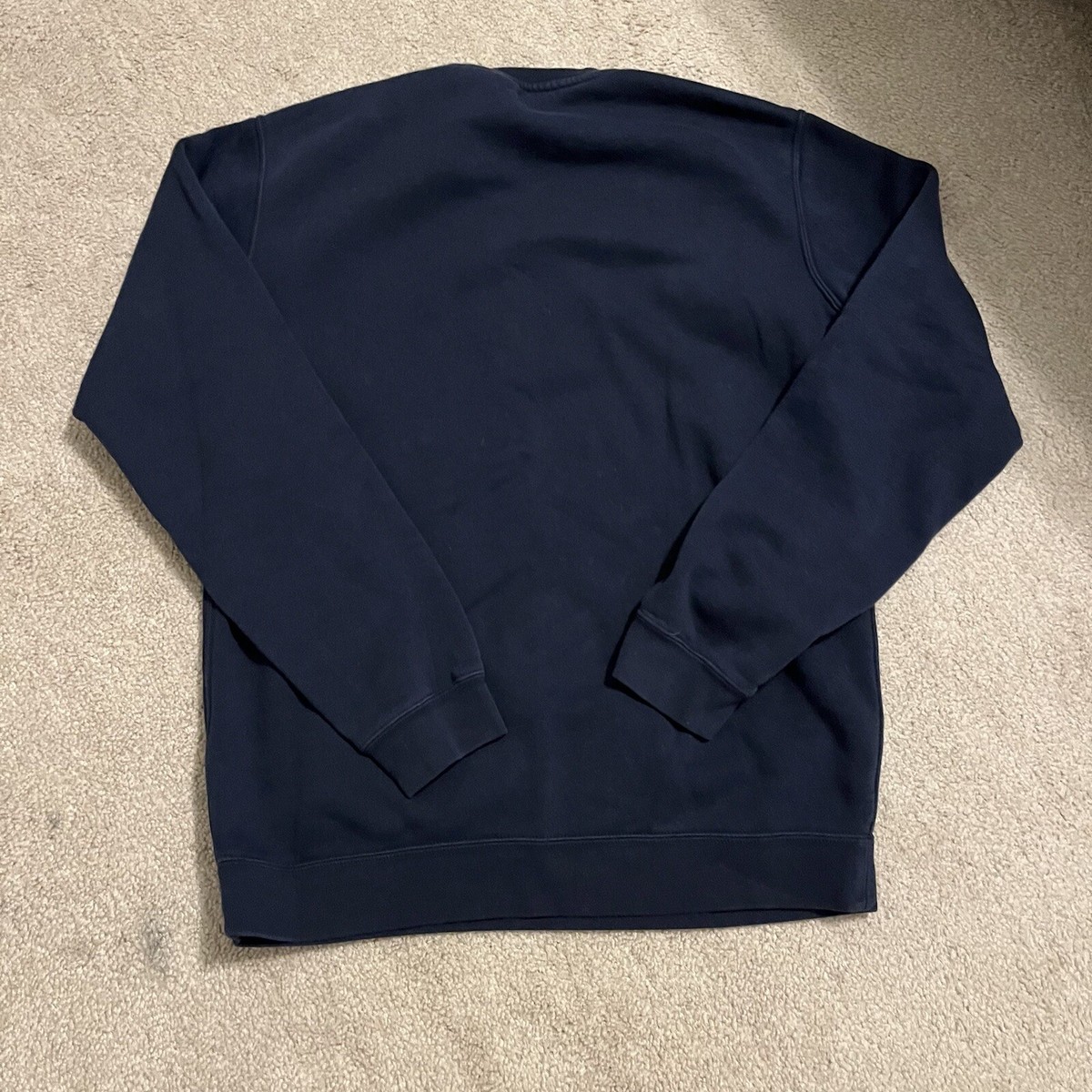 トップス 00s nike sweat pull over y2k teck navy Vintage Nike Men's Size M Navy Blue Crewneck Sweatshirt