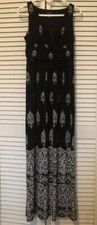 Womans Chaps RALPH LAUREN Black Floral Maxi Dress