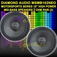 NEW DIAMOND AUDIO MSMB102NEO PAIR (2) 10" NEO MID-BASS DRIVERS 800W RMS 2 OHM
