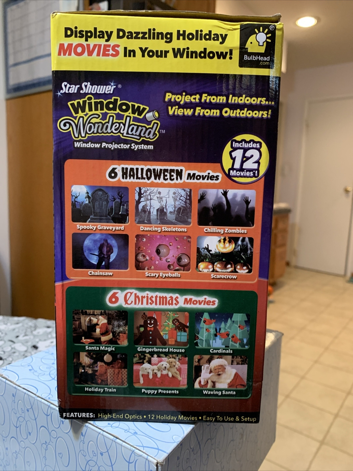 Window Wonderland 12 Christmas & Halloween Movies Window Projector