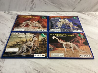 4 Different IQ Assembling Products Series DINOSAUR 3D Wood Puzzle Ages 6+ New
