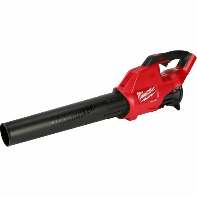 Image of Red and black handheld leaf blower