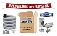5" FLEX-ALL Single Ply Stainless Steel Chimney Liner Kits Lifetime Warranty