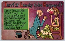 Postcard Comic Isn't it Lovely to Be Engaged? Bishop Illustration