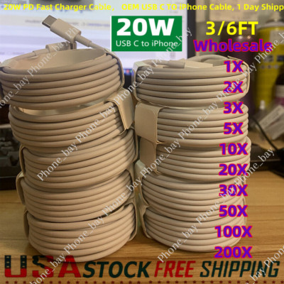 Wholesale Lot Fast Charger USB C Type-C PD Cable For iPhone 14 13 12 11 Pro Max