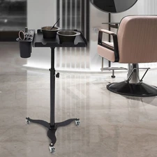 Mobile Salon Hairdressing Tool Cart & 2 Bowls Tattoo Table Rolling Service Tray