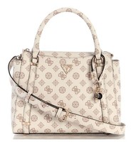 Guess Daryna Ii Two Compound Satchel Handtasche Cream Logo Creme Taupe