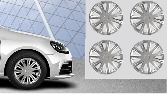 WHEEL TRIM HUB CAP PLASTIC COVERS FULL SET SPARK SILVER 13/14/15/16 INCH - Image 1 of 1