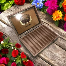 Aj Fernandez Dorado Corona Empty Wooden Cigar Box 9.75x6.75x2