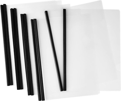JOERSH 10Pcs Clear Report Covers with Sliding Bar, 40 Sheet Capacity Plastic Bin